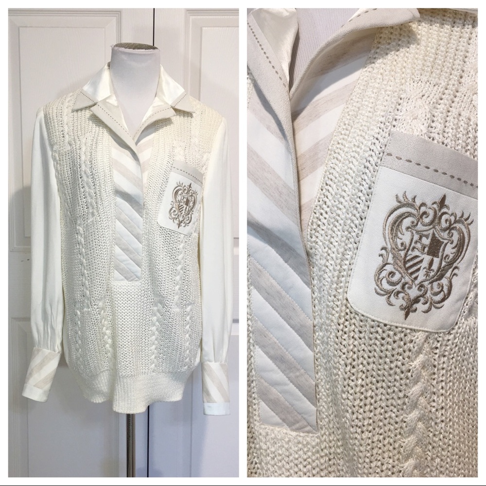 Vintage Cache sweater/shirt with crest